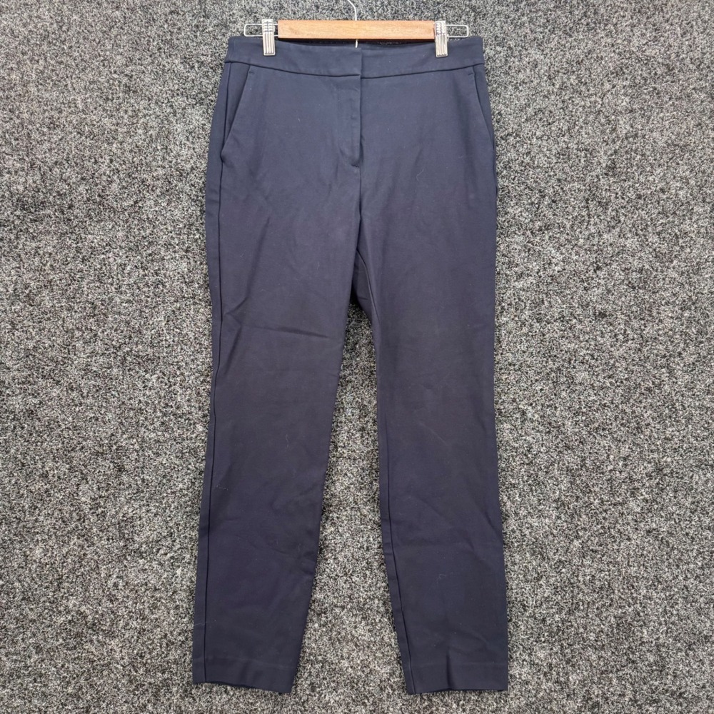 Boden Richmond Navy Blue Slim Leg Trousers Size US 8L Long Stretch Cotton Pants